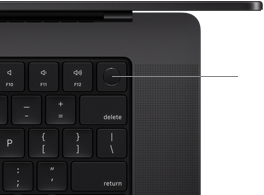 Top view of MacBook Air keyboard with Touch ID